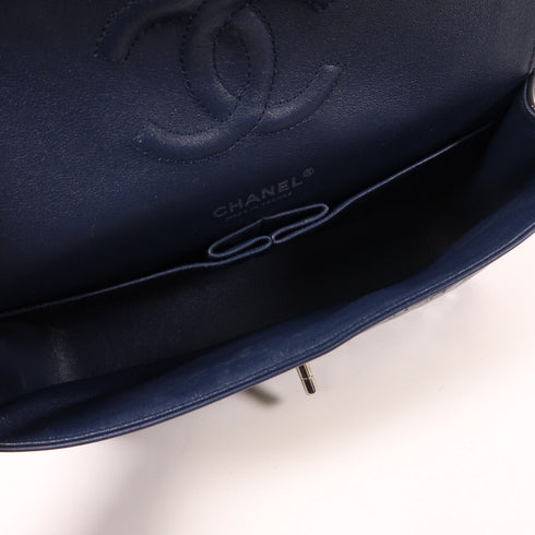 CHANEL CC SHW Chain Shoulder Bag Patent Leather Navy