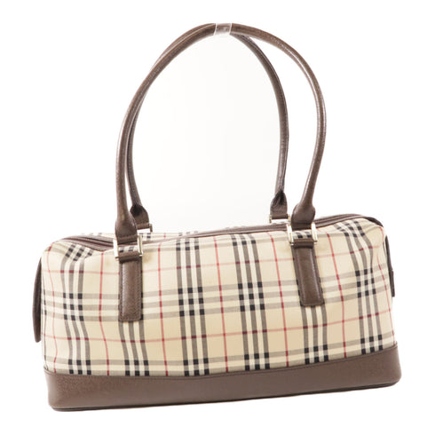 BURBERRY SHW Shoulder Bag Canvas/Calfskin Leather