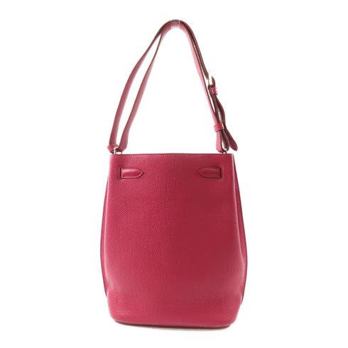 HERMES PHW So Kelly Handbag Shoulder Bag Togo Leather Ruby Red