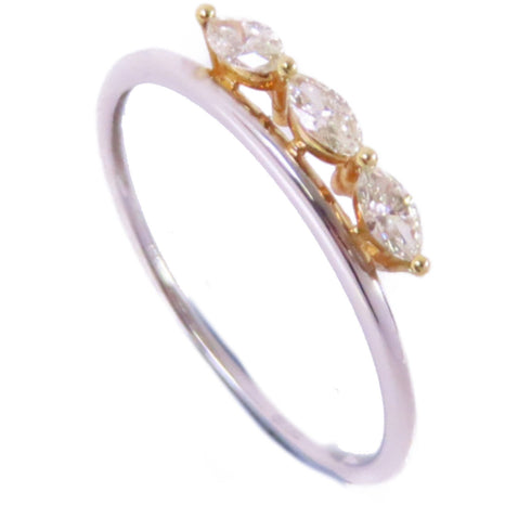 FINE JEWELRY 0.22ct Diamond Ring US#7.25 18K White Gold 18K Yellow Gold