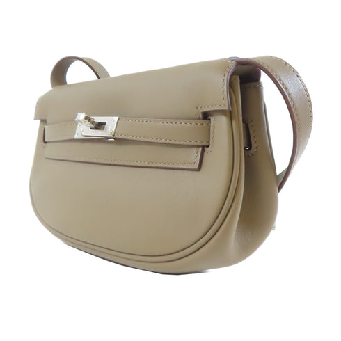 HERMES PHW Kelly Moove Shoulder Crossbody Bag Veau Swift Leather Etoupe Brown