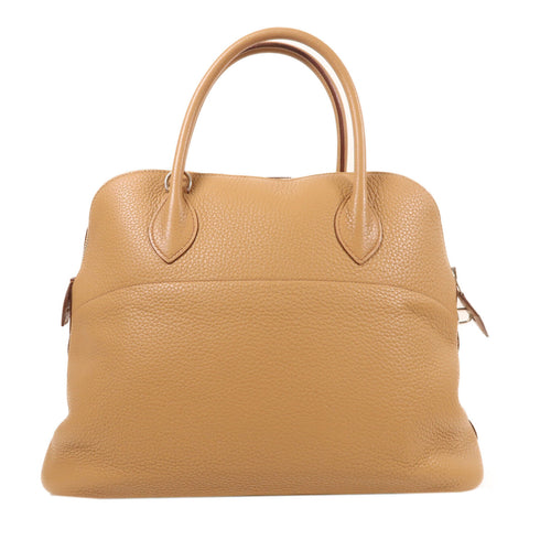 HERMES PHW Bolide 35 2 Way Shoulder Handbag Clemence Leather Tabac Camel/Brown