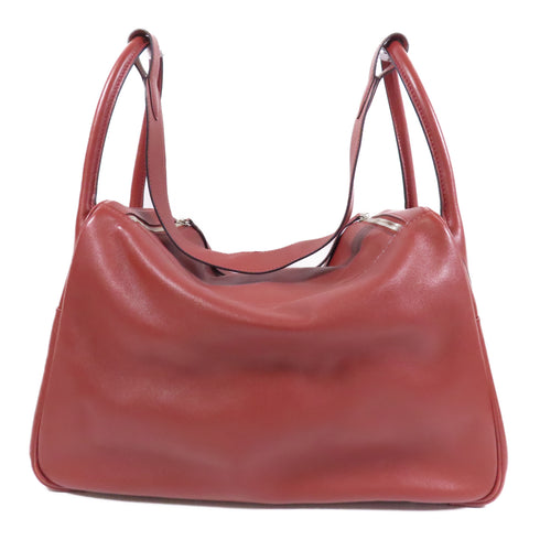 HERMES PHW Lindy 34 2 Way Shoulder Bag Swift Leather 25 Rouge H Red
