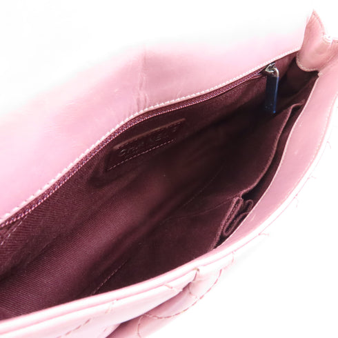 CHANEL Quilted CC SHW Chain Shoulder Bag Calfskin Leather Pink