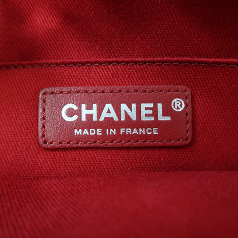 CHANEL Quilted CC SHW Chain Shoulder Bag Lambskin Leather Red v1