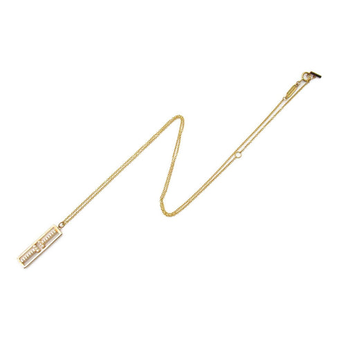 TIFFANY&CO T TWO Open Vertical Diamond Bar Pandent Necklace 18K Pink Gold 4.3g