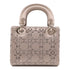 Christian Dior CD SHW Mini Lady Dior 2 Way Shoulder Bag Silk Silver