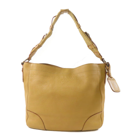 PRADA GHW Shoulder Bag BR3455 Calfskin Leather Brown