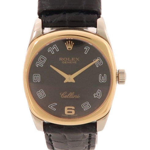 ROLEX Cellini Danaos Quartz Watch 4243 18K White Gold/Rose Gold Black