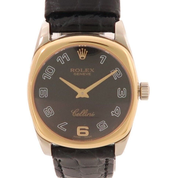 ROLEX Cellini Danaos Quartz Watch 4243 18K White Gold/Rose Gold Black