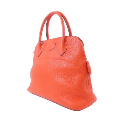 HERMES PHW Bolide 31 2 Way Shoulder Hand Bag Clemence Leather Orange Poppy