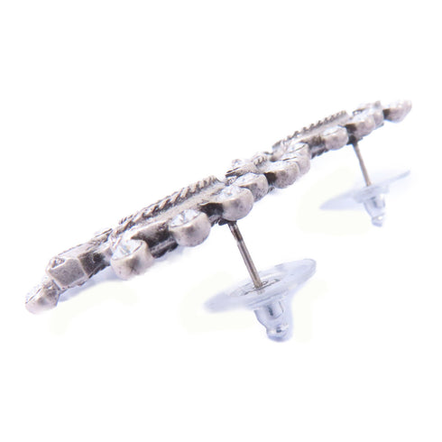 CHANEL CC Earrings Accessories Metal PVC Silver White