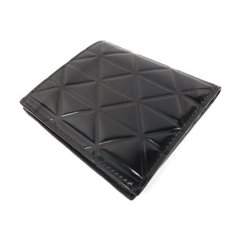 PRADA Brushed Wallet Fold Wallet Leather Black