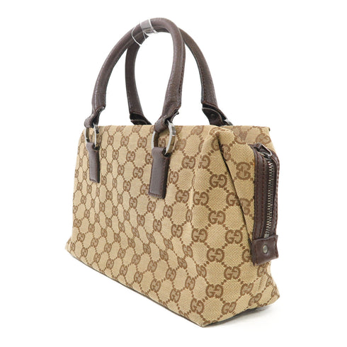 GUCCI GG SHW Mini Boston Handbag 113009 Canvas Beige