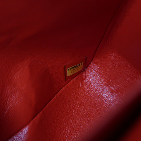 CHANEL Quilted CC SHW Chain Shoulder Bag Calfskin Leather Red