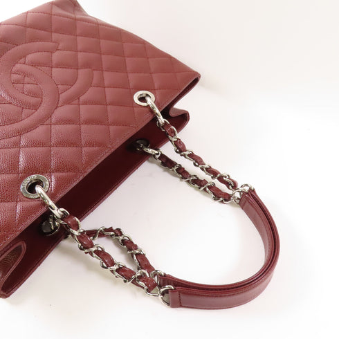 CHANEL CC SHW Grand Shopping Tote Bag GST Shoulder Bag Calfskin Burgundy