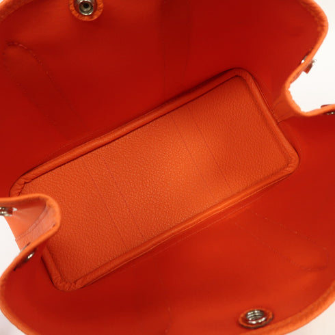 HERMES PHW Garden Party TPM Handbag/Tote Bag Canvas Orange