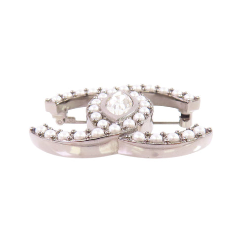 CHANEL CC Brooch L21K Metal PVC Rhinestone