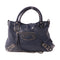 BALENCIAGA SHW City 2 Way Shoulder Bag Handbag Leather Navy