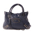BALENCIAGA SHW City 2 Way Shoulder Bag Handbag Leather Navy