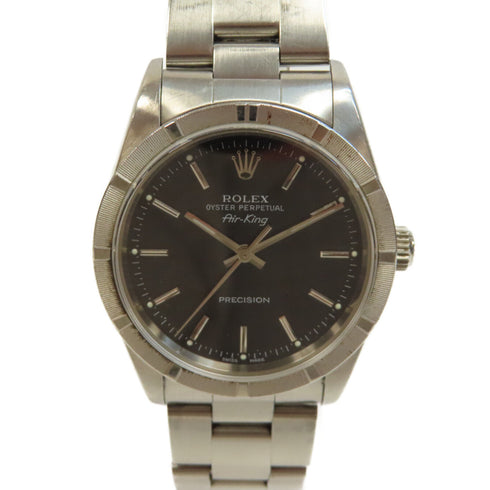 ROLEX Air King Stainless Steel Handheld Automatic Machine Core Black Wrist W...