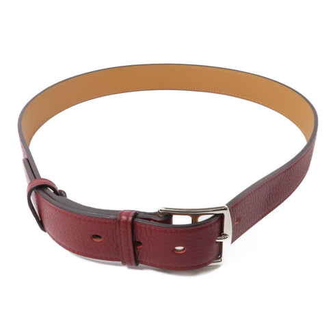 HERMES PHW Etriviere 32 Belt Togo Leather Red