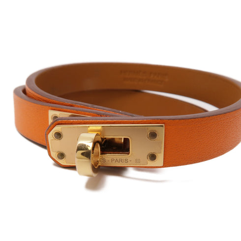HERMES Kelly Double Tour B Bracelet Bangle Calfskin Leather