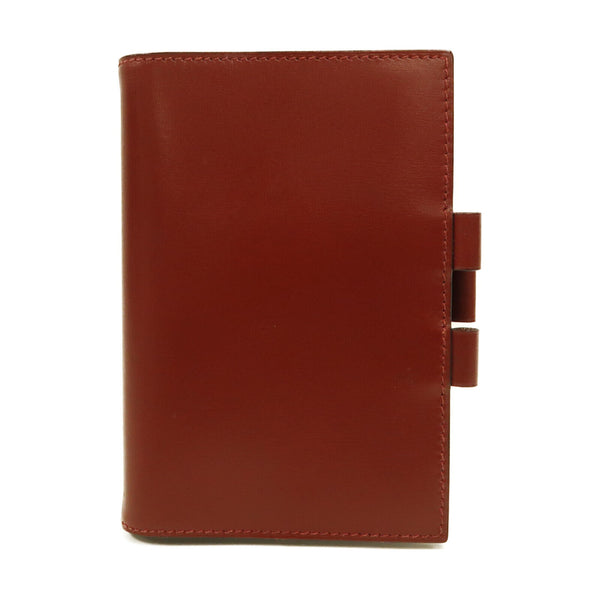 HERMES Agenda Cover Case Box Calf Leather Red
