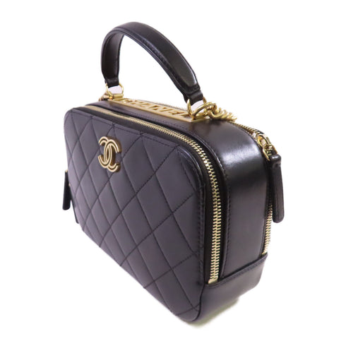 CHANEL CC GHW ChainShoulder Hand Bag Lambskin Leather Black