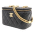 CHANEL Quilted CC GHW Chain Shoulder Bag Lambskin Leather Black