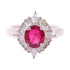 FINE JEWELRY 1.10ct Ruby 0.38ct Diamond Ring US#5.75 PT900 Platinum