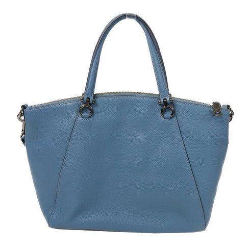 COACH SHW 2 Way Shoulder Bag Handbag Calfskin Leather Blue