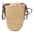 LOEWE Raffia Bucket Shoulder Bag Calfskin Leather Beige Brown