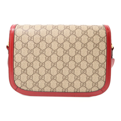 Gucci GG GHW Horsebit 1955 Shoulder Bag Coated Canvas/Leather Brown/Red