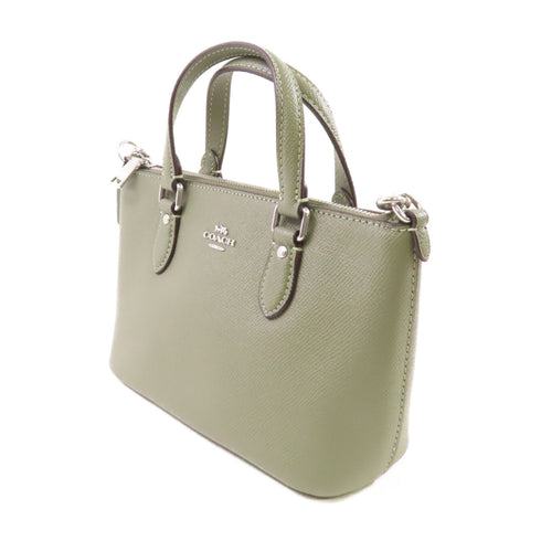COACH SHW Mini Gallery Crossbody Bag Handbag Shoulder Bag Leather Dark Sage