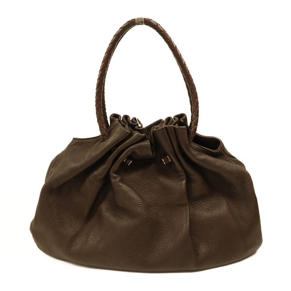 BOTTEGA VENETA BV GHW Shoulder Bag Intrecciato Leather Brown