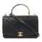 CHANEL Quilted CC GHW SHW 2 Way Shoulder Bag AS1755 Lambskin Leather Black