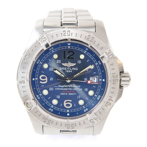 BREITLING Super Ocean Automatic Watch A17390 Stainless Steel Blue
