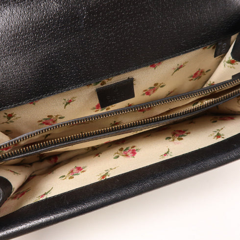 GUCCI GG Dionysus Chain Shoulder Bag 400429 Calfskin Leather Black