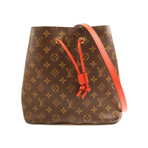 LOUIS VUITTON GHW Neo Noe MM Shoulder Handbag M44021 Monogram Coquelicot