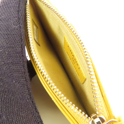 CHANEL CC GHW 2.55 Card Case Leather Yellow