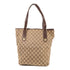 GUCCI GHW Shoulder Tote Bag 153009 GG Canvas Brown