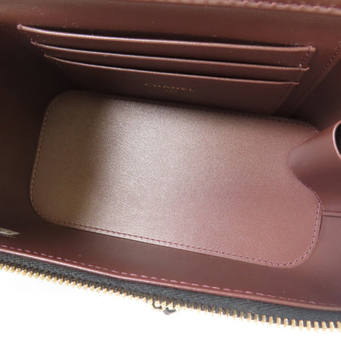 CHANEL CC GHW Small Vanity Case Chain Shoulder Bag Calfskin Leather Black