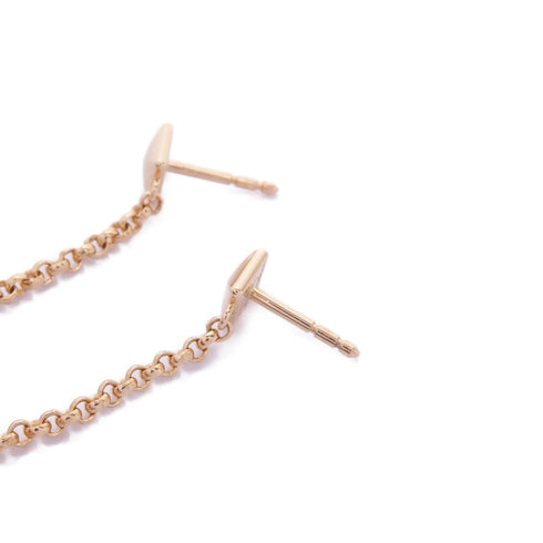 HERMES Clou d'H Dangle Earring Earrings 18K Rose Pink Gold