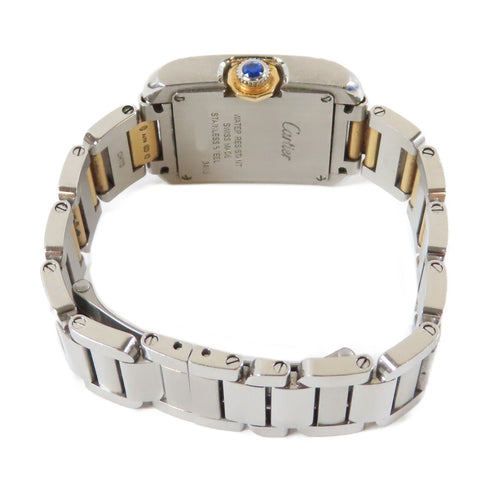 CARTIER Tank Anglaise Small Watch W5310046 18K Yellow Gold Stainless Steel #14cm