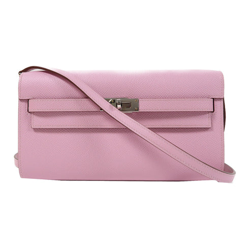 HERMES PHW Kelly To Go Shoulder Bag Epsom Leather Pink/Mauve Sylvestre
