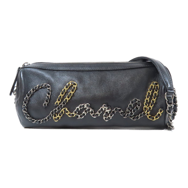 CHANEL CC SHW Bowling Bag Chain Shouder Bag AS1779 Calfskin Leather Black