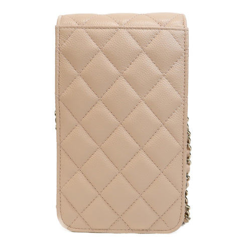 CHANEL Quilted CC GHW Chain Shoulder Bag Calfskin Leather Pink v4