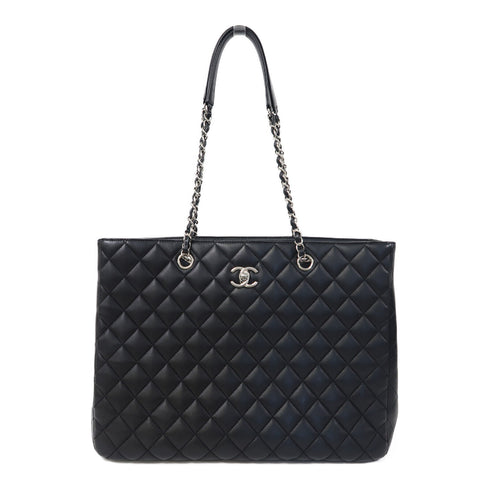 CHANEL Quilted CC SHW Chain Shoulder Bag Calfskin Leather Black v10