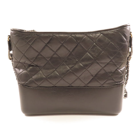CHANEL Quilted CC Gabrielle Large Hobo Chain Shoulder Bag Calfskin Black